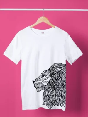 Men's Lion Face Art T-Shirt